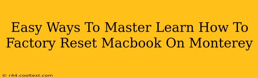 Easy Ways To Master Learn How To Factory Reset Macbook On Monterey