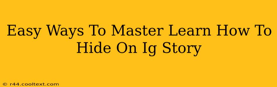 Easy Ways To Master Learn How To Hide On Ig Story