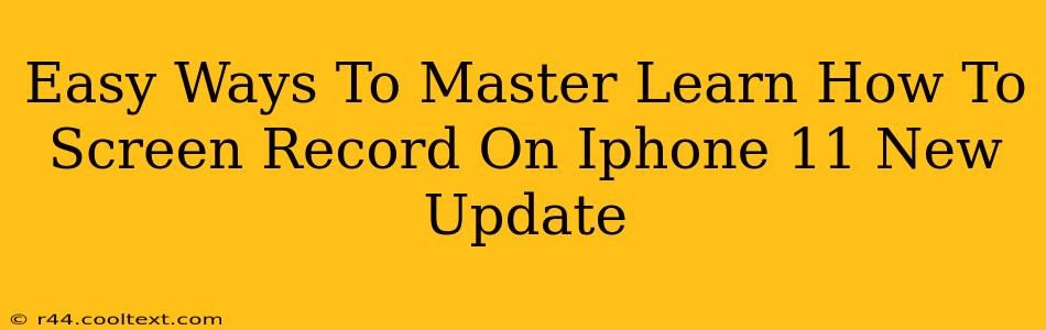 Easy Ways To Master Learn How To Screen Record On Iphone 11 New Update