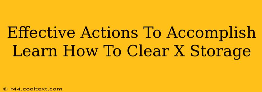 Effective Actions To Accomplish Learn How To Clear X Storage