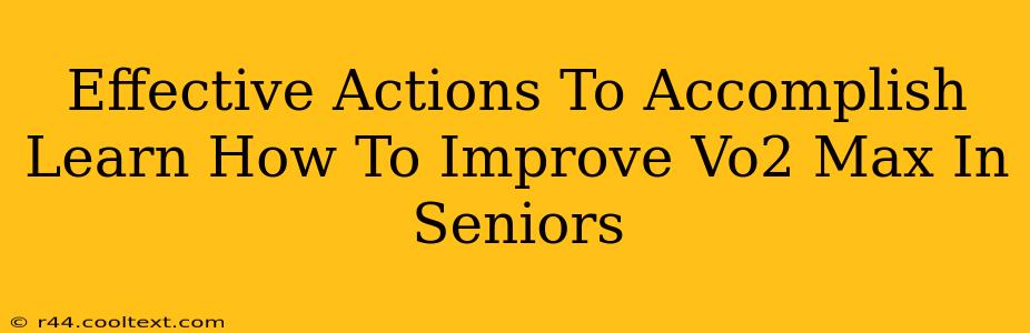 Effective Actions To Accomplish Learn How To Improve Vo2 Max In Seniors