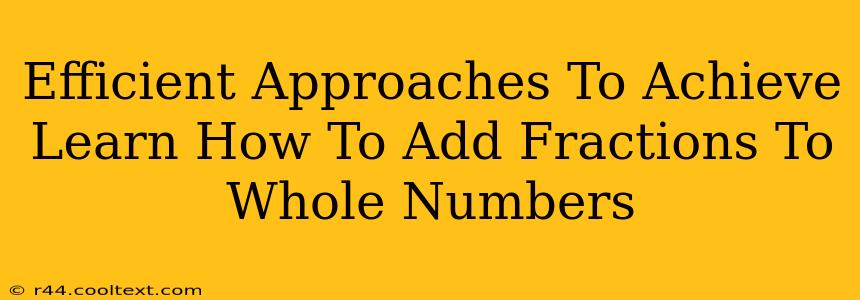 Efficient Approaches To Achieve Learn How To Add Fractions To Whole Numbers