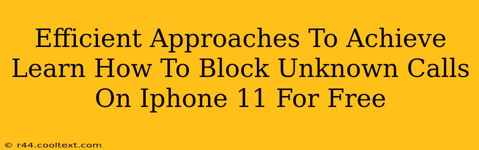 Efficient Approaches To Achieve Learn How To Block Unknown Calls On Iphone 11 For Free