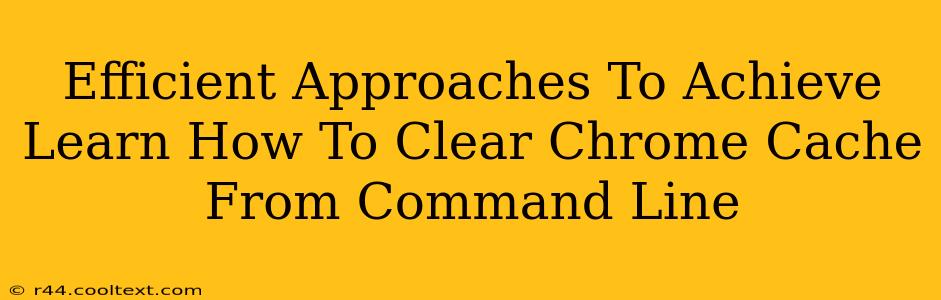 Efficient Approaches To Achieve Learn How To Clear Chrome Cache From Command Line