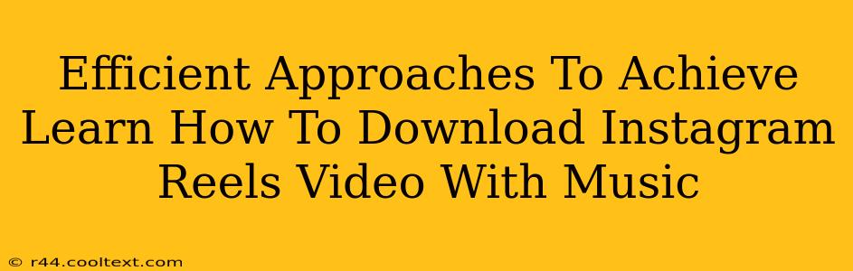 Efficient Approaches To Achieve Learn How To Download Instagram Reels Video With Music