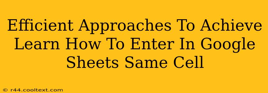 Efficient Approaches To Achieve Learn How To Enter In Google Sheets Same Cell