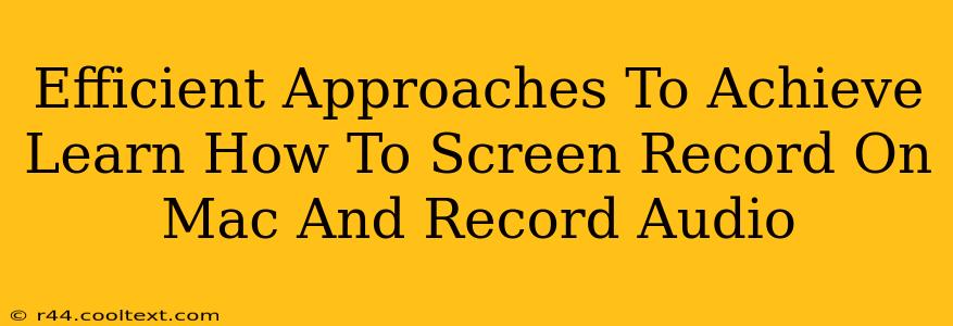 Efficient Approaches To Achieve Learn How To Screen Record On Mac And Record Audio