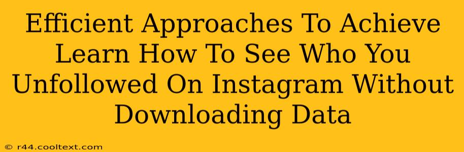 Efficient Approaches To Achieve Learn How To See Who You Unfollowed On Instagram Without Downloading Data