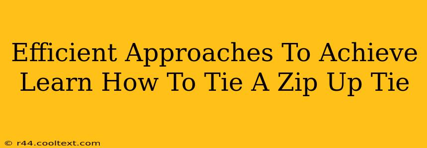 Efficient Approaches To Achieve Learn How To Tie A Zip Up Tie