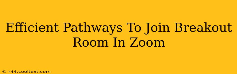 Efficient Pathways To Join Breakout Room In Zoom