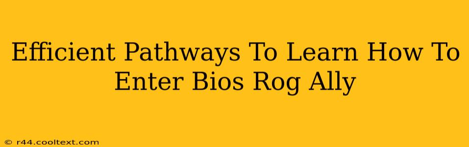 Efficient Pathways To Learn How To Enter Bios Rog Ally