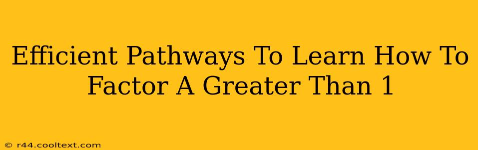 Efficient Pathways To Learn How To Factor A Greater Than 1