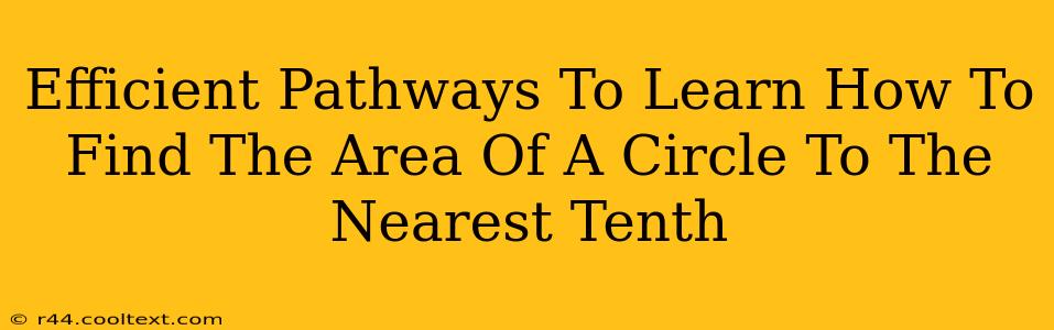 Efficient Pathways To Learn How To Find The Area Of A Circle To The Nearest Tenth