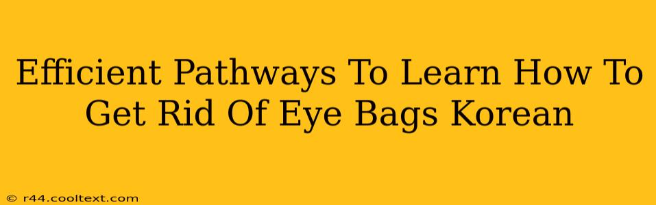 Efficient Pathways To Learn How To Get Rid Of Eye Bags Korean