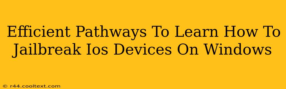 Efficient Pathways To Learn How To Jailbreak Ios Devices On Windows