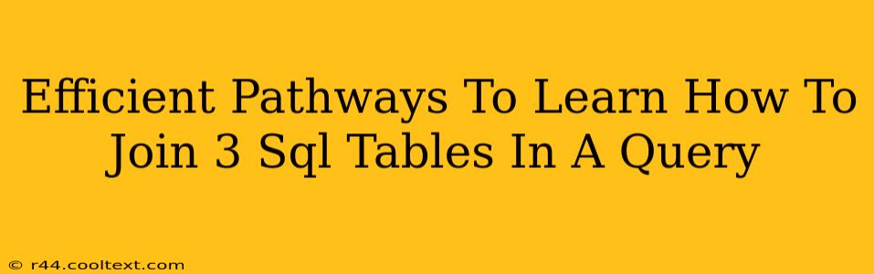 Efficient Pathways To Learn How To Join 3 Sql Tables In A Query