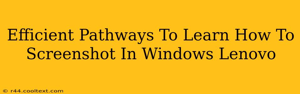 Efficient Pathways To Learn How To Screenshot In Windows Lenovo