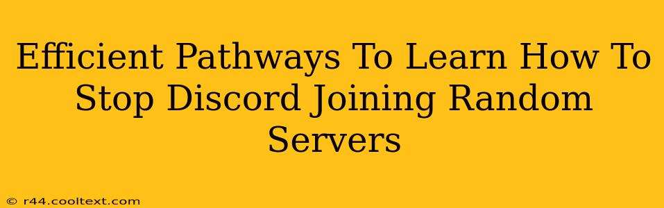 Efficient Pathways To Learn How To Stop Discord Joining Random Servers