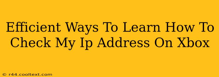 Efficient Ways To Learn How To Check My Ip Address On Xbox