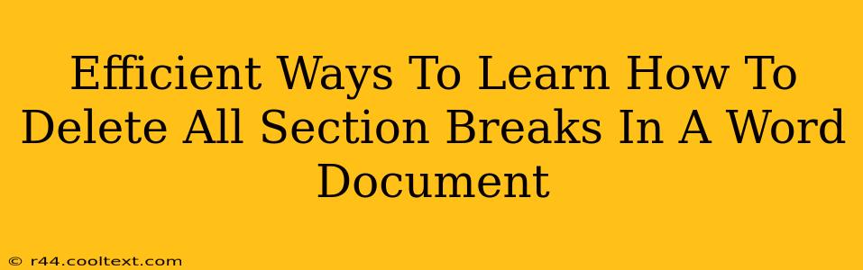 Efficient Ways To Learn How To Delete All Section Breaks In A Word Document