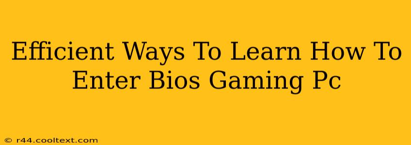 Efficient Ways To Learn How To Enter Bios Gaming Pc