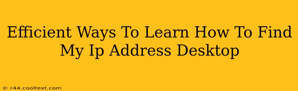 Efficient Ways To Learn How To Find My Ip Address Desktop