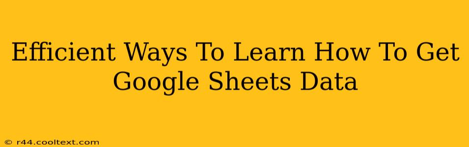 Efficient Ways To Learn How To Get Google Sheets Data