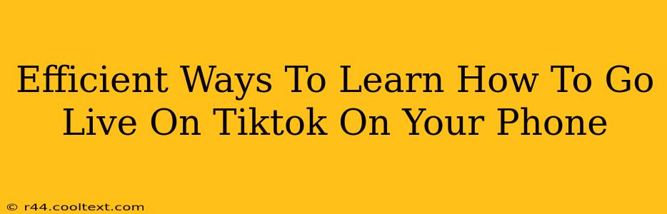 Efficient Ways To Learn How To Go Live On Tiktok On Your Phone