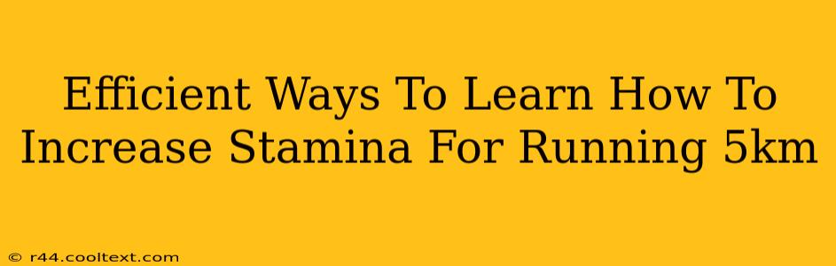 Efficient Ways To Learn How To Increase Stamina For Running 5km