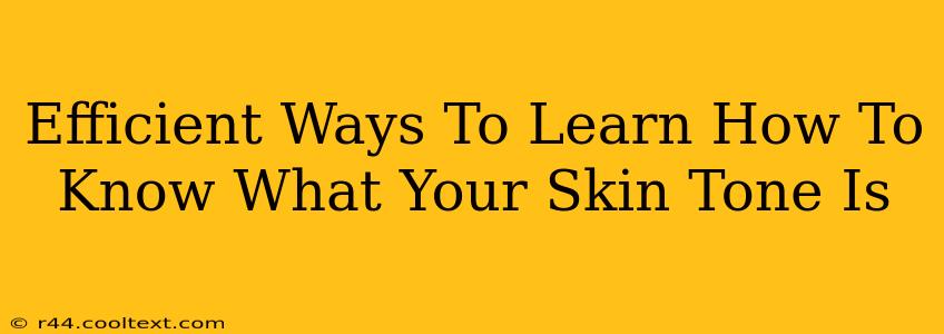 Efficient Ways To Learn How To Know What Your Skin Tone Is