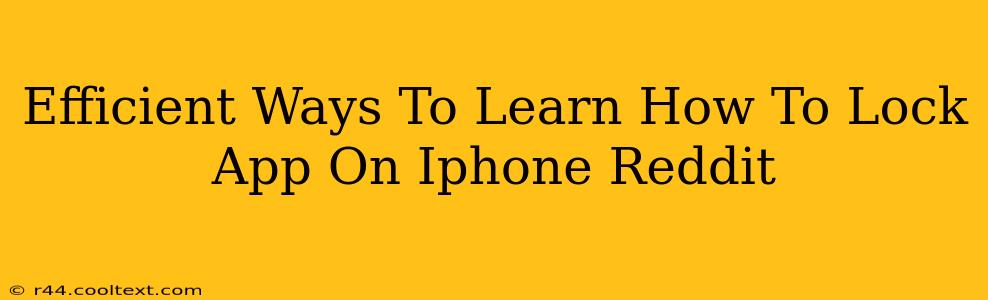 Efficient Ways To Learn How To Lock App On Iphone Reddit