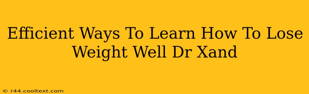 Efficient Ways To Learn How To Lose Weight Well Dr Xand