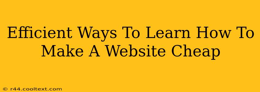 Efficient Ways To Learn How To Make A Website Cheap