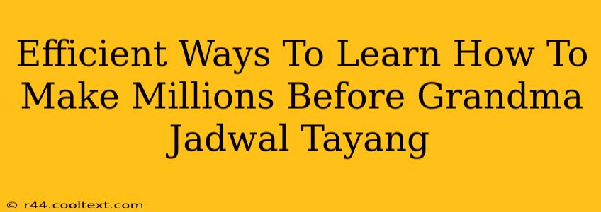 Efficient Ways To Learn How To Make Millions Before Grandma Jadwal Tayang