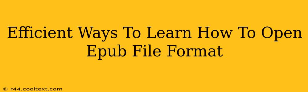 Efficient Ways To Learn How To Open Epub File Format