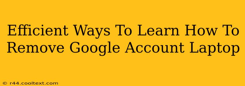 Efficient Ways To Learn How To Remove Google Account Laptop