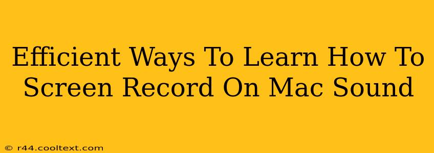 Efficient Ways To Learn How To Screen Record On Mac Sound