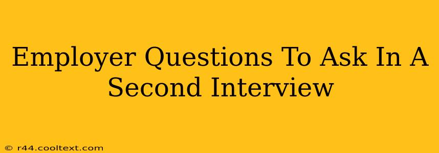 Employer Questions To Ask In A Second Interview