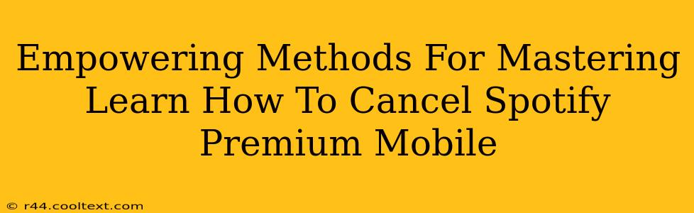 Empowering Methods For Mastering Learn How To Cancel Spotify Premium Mobile