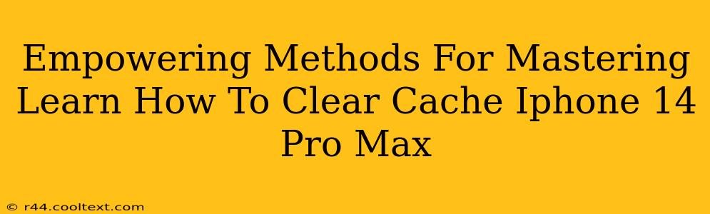 Empowering Methods For Mastering Learn How To Clear Cache Iphone 14 Pro Max