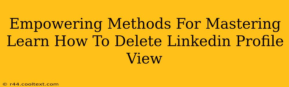 Empowering Methods For Mastering Learn How To Delete Linkedin Profile View