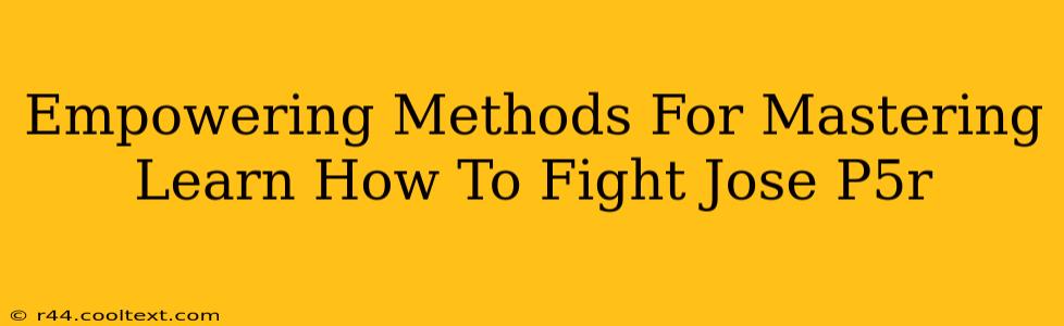 Empowering Methods For Mastering Learn How To Fight Jose P5r