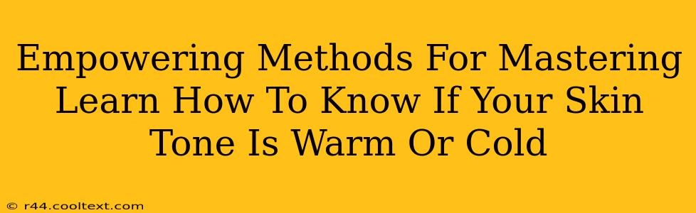 Empowering Methods For Mastering Learn How To Know If Your Skin Tone Is Warm Or Cold