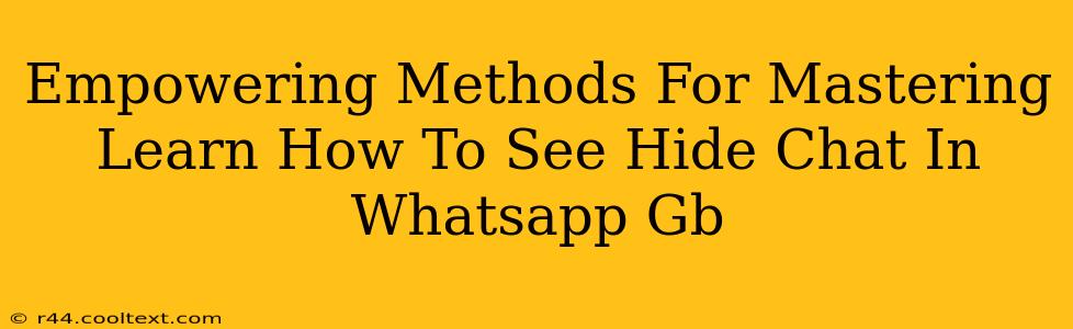 Empowering Methods For Mastering Learn How To See Hide Chat In Whatsapp Gb