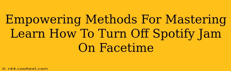 Empowering Methods For Mastering Learn How To Turn Off Spotify Jam On Facetime