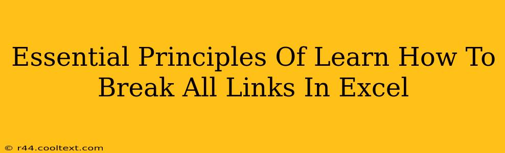 Essential Principles Of Learn How To Break All Links In Excel