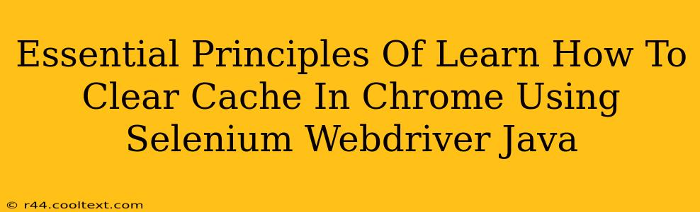 Essential Principles Of Learn How To Clear Cache In Chrome Using Selenium Webdriver Java