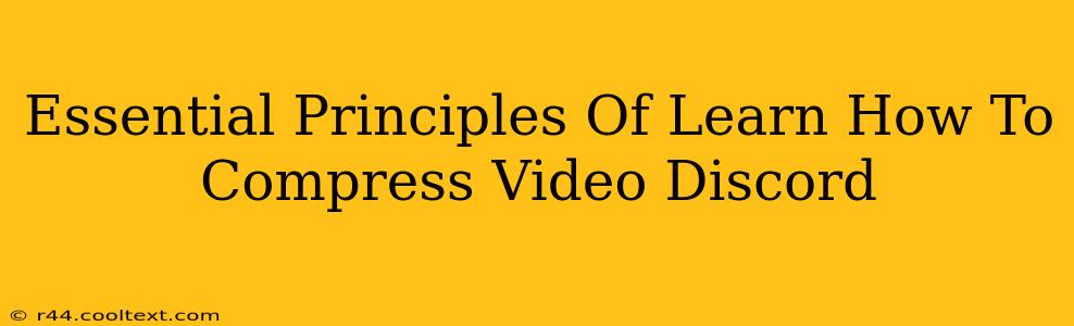 Essential Principles Of Learn How To Compress Video Discord