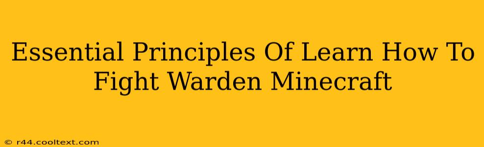 Essential Principles Of Learn How To Fight Warden Minecraft