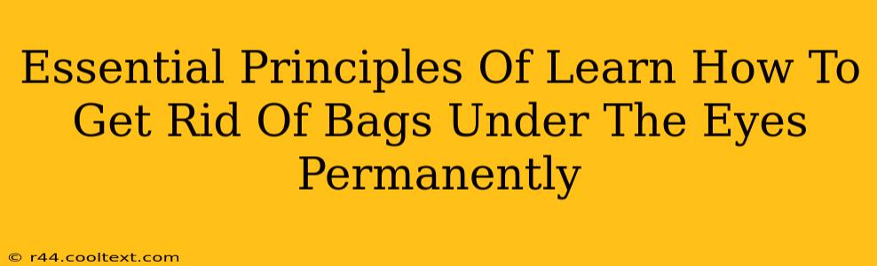 Essential Principles Of Learn How To Get Rid Of Bags Under The Eyes Permanently